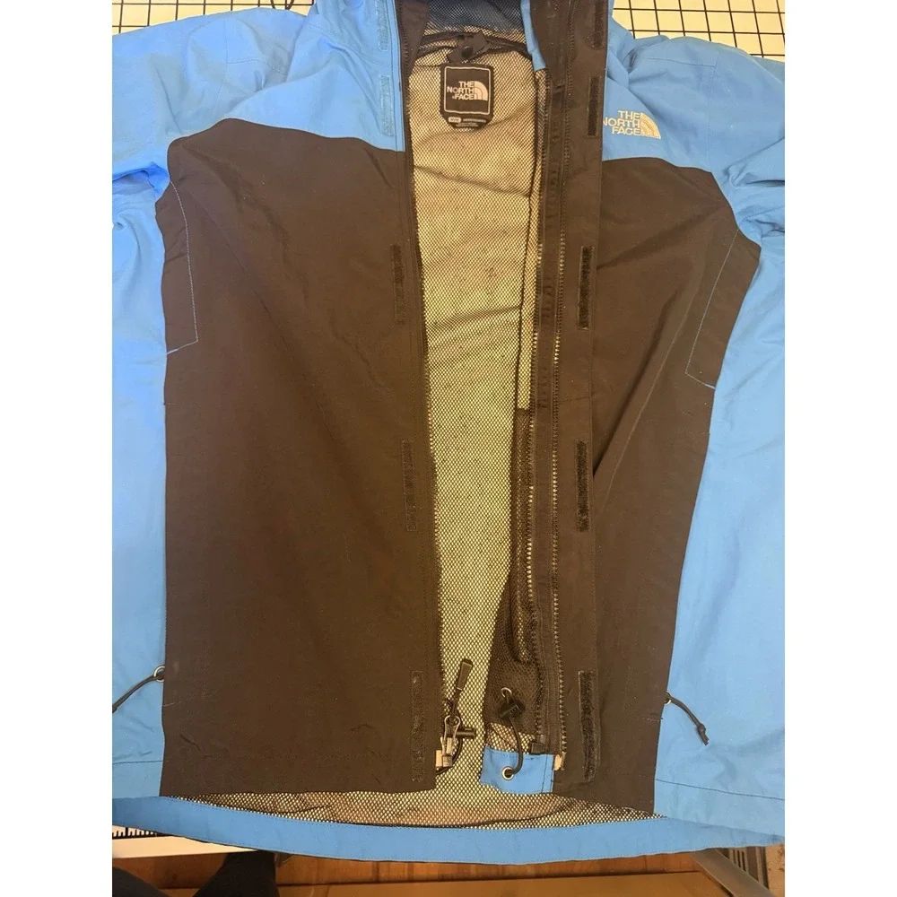 The North Face HyVent Colorblock Hooded Full Zip Rain Jacket Men's M